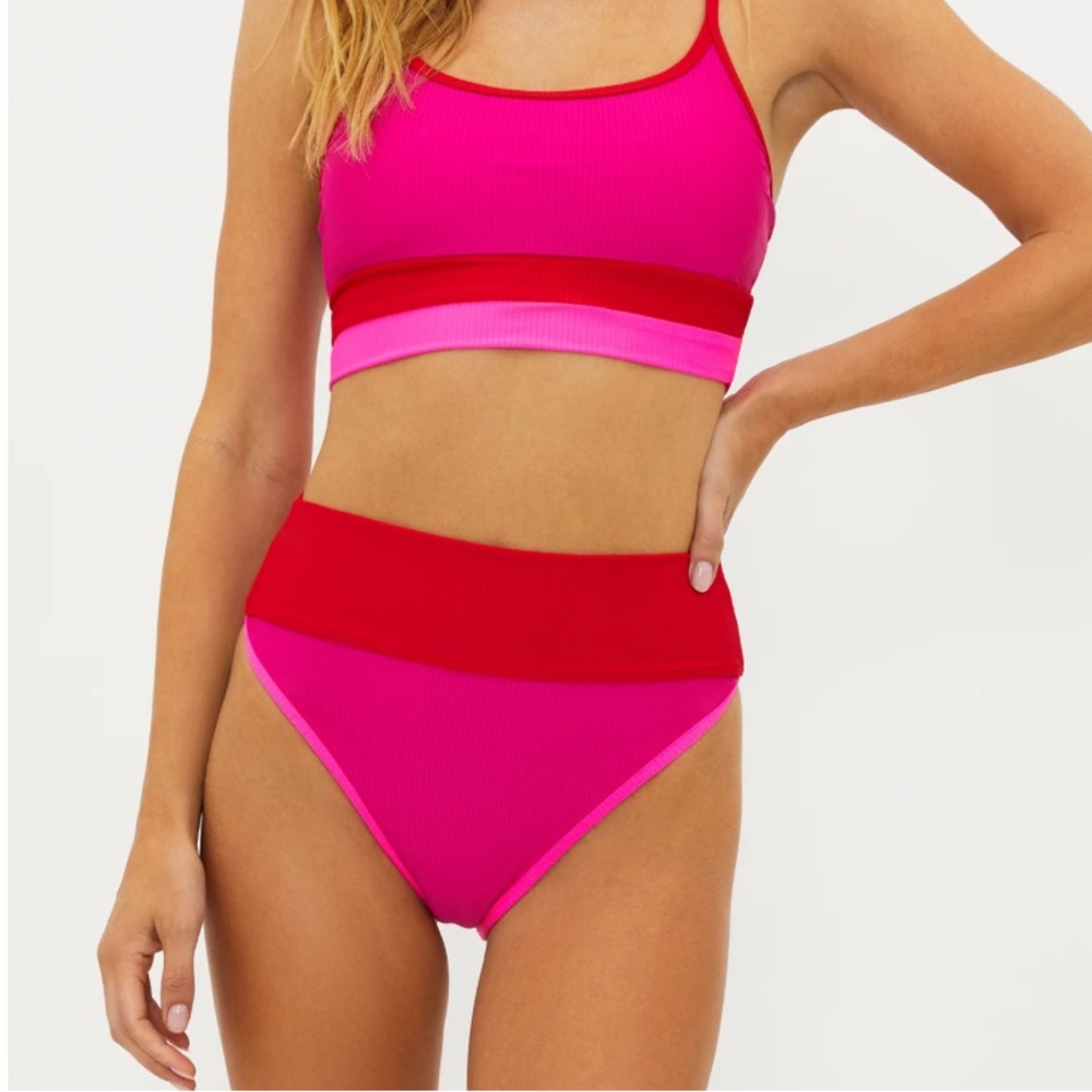 Beachriot EVA TOP FUCHSIA RED NEON PINK